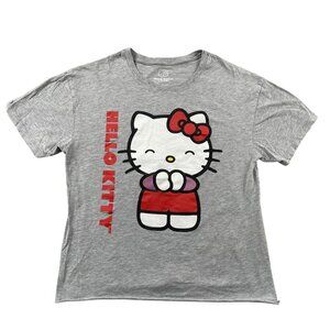 Hello Kitty T-Shirt Womens Large Grey Sanrio Tee